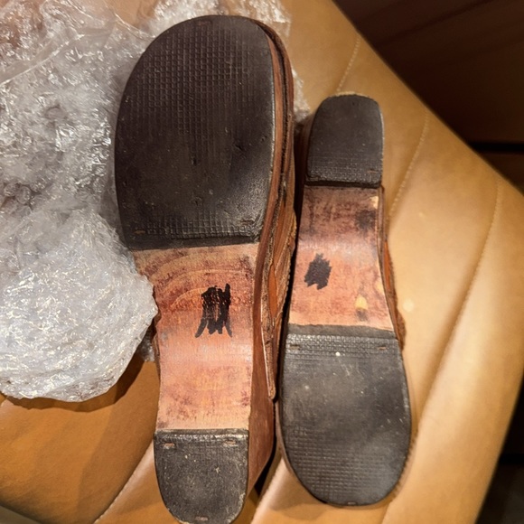 Women’s vintage brown Wooden leather clogs The shop for Pappagallo 6B - Picture 8 of 8